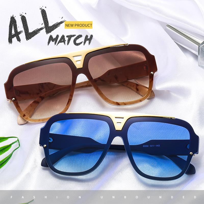 Fashion Vintage Big Frame Square Sunglasses Women Men  Luxury Brand Designer Popular Travel Sun Glasses Female Shades Uv400