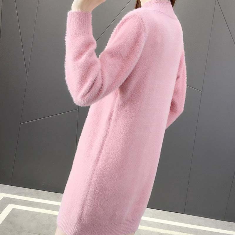 Pulover pentru Femei Toamnă Iarnă Îngroșat Cald Tricotat Elastic Mânecă Lungă Topuri