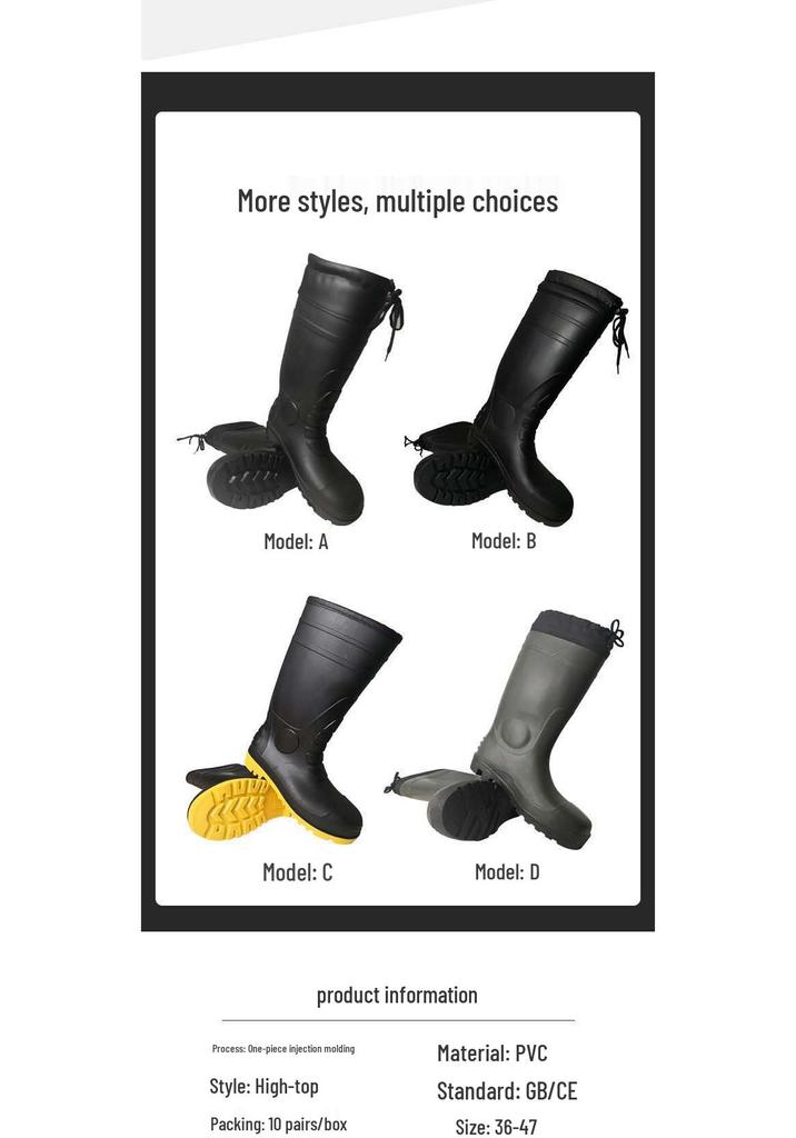 High-Top Cotton Winter Work Boots: Warm, Anti-Smash, Puncture-Resistant, Anti-Slip, Oil-Resistant, Steel Toe and Sole, Waterproof.