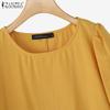 ZANZEA Women Summer Round Neck Casual Short Sleeve Cotton T-Shirt