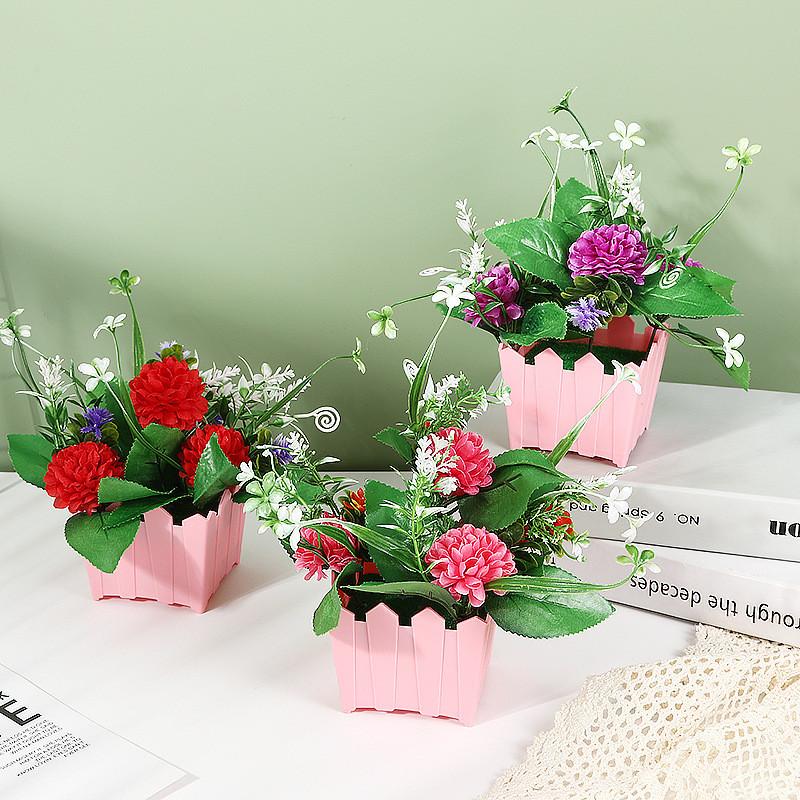 Simulated Chrysanthemum Hydrangea Calla Artificial Flowers Potted Green Plants