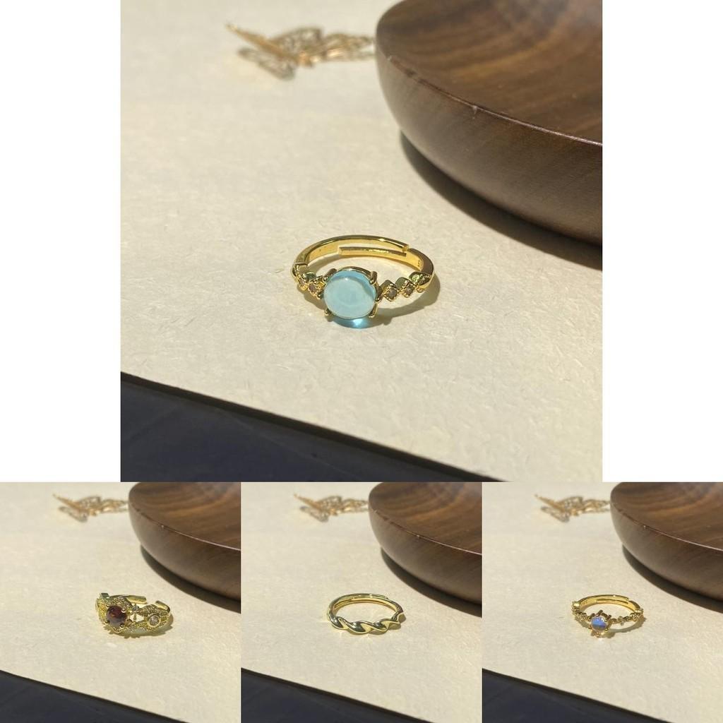 Vintage Style Geometric Adjustable Rings For Women Elegant Fashionable Copper Jewelry