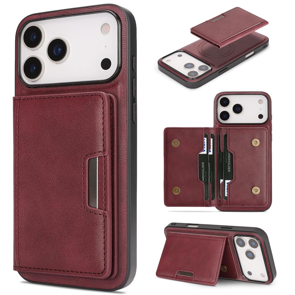 2 in 1 Magnetic Leather Case for IPhone 17 16 15 14 13 12 Pro Max Plus Air 16E 17E Wrieless Charging For Magsafe Phone Cover