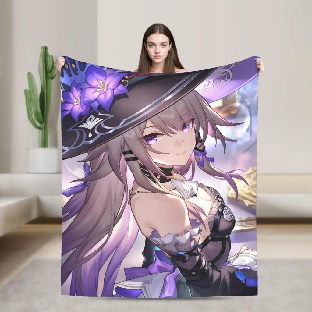 Firefly Blanket Honkai Anime Fuzzy Funny Warm Throw Blanket for Home Winter
