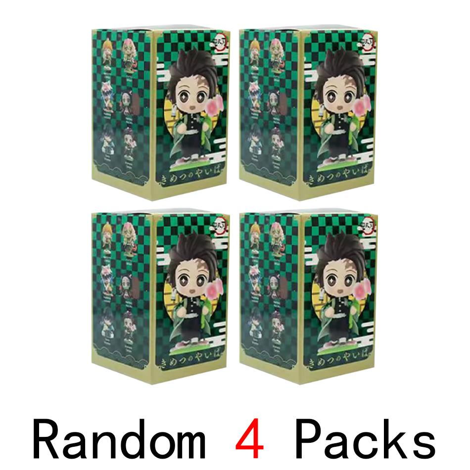 Anime Demon Slayer 6Pcs/Set Small Figure Boxed Character Multiple Combination Sets Cute Anime Toy Gift Collection Decoration PVC