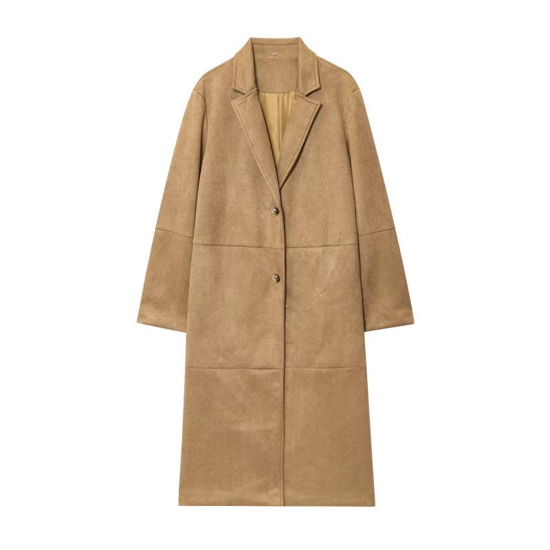 Cross-Border European & American Women s Fashion Casual Suede Coat Jacket M хаки