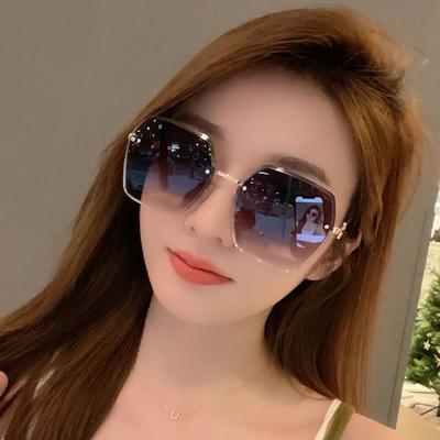 Strictly Selected Sunglasses, Female Sunscreen, Big Face, Thin, Borderless Couple Men'S Sunglasses, Personalized Glasses