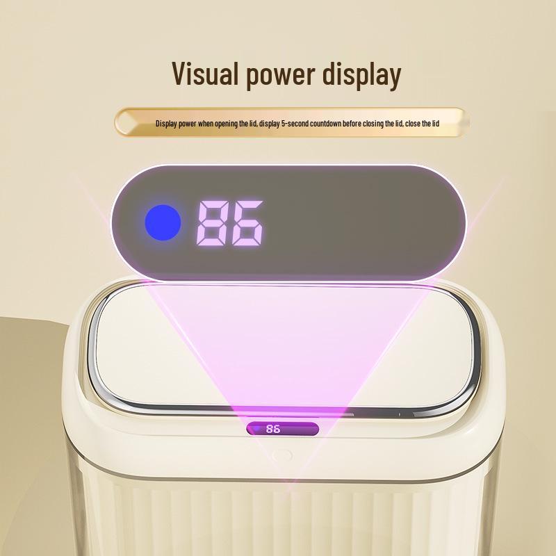 2026 Smart Inner & Outer PET Double Barrel Induction Trash Can, 14L Large Capacity for Living Room