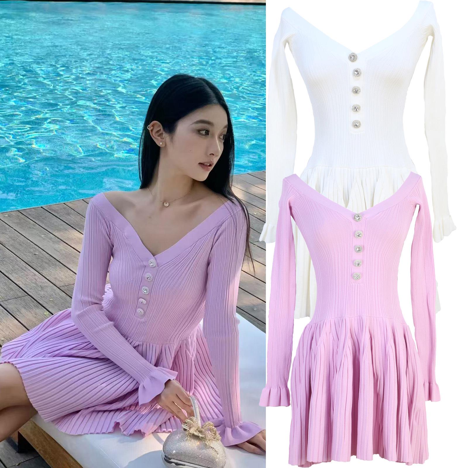

Spring/Summer French Socialite Off-Shoulder Slimming Dress: Sexy, Sweet, Spicy S