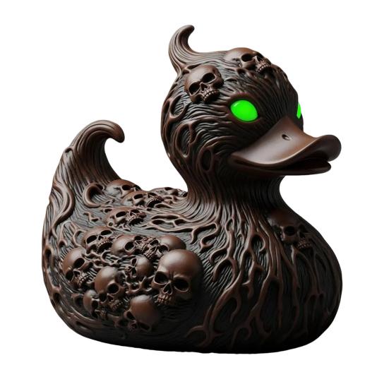 Devil Skull Duck Figurine Gothic Punk Halloween Duck Ornament Resin Demon Duck
