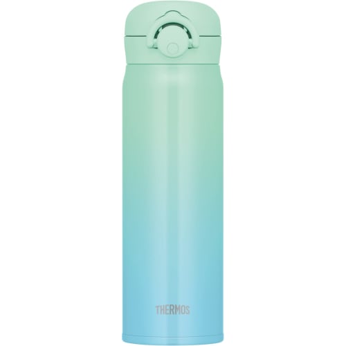 Thermos Vacuum Insulated Portable Mug, 500ml, Mint Gradient, Removable Spout for Easy Cleaning, Lightweight, One-Touch Opening, Stainless Steel Bottle