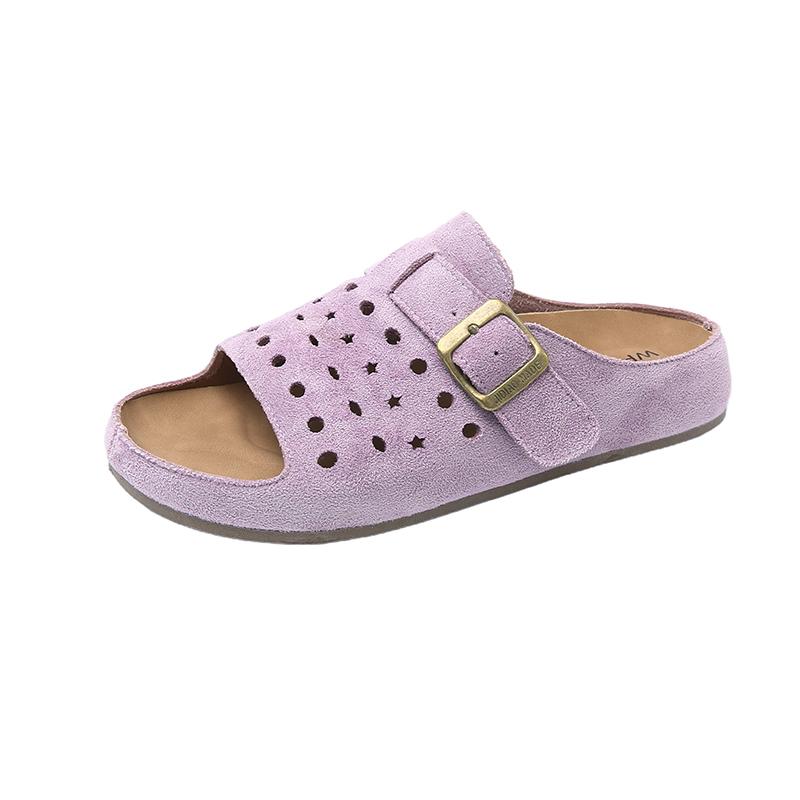 Fashion Shoes for Women 2025 New Open Toe Women's Slippers Fashion Outdoor Beach Casual Summer Belt Buckle Comfortable Flat Slippers