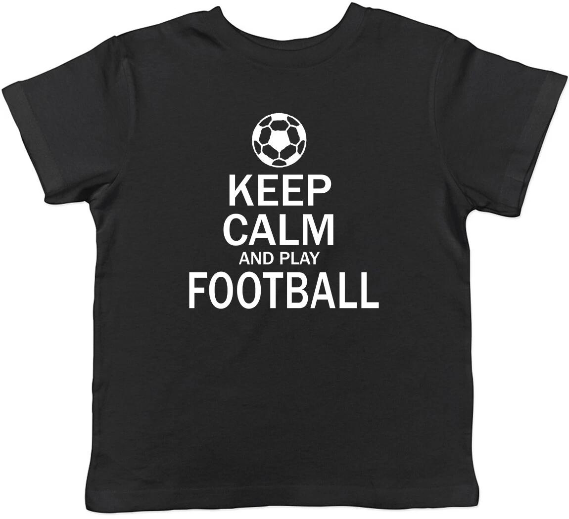 Keep Calm and Play Football Childrens Kids T-Shirt Boys Girls 130