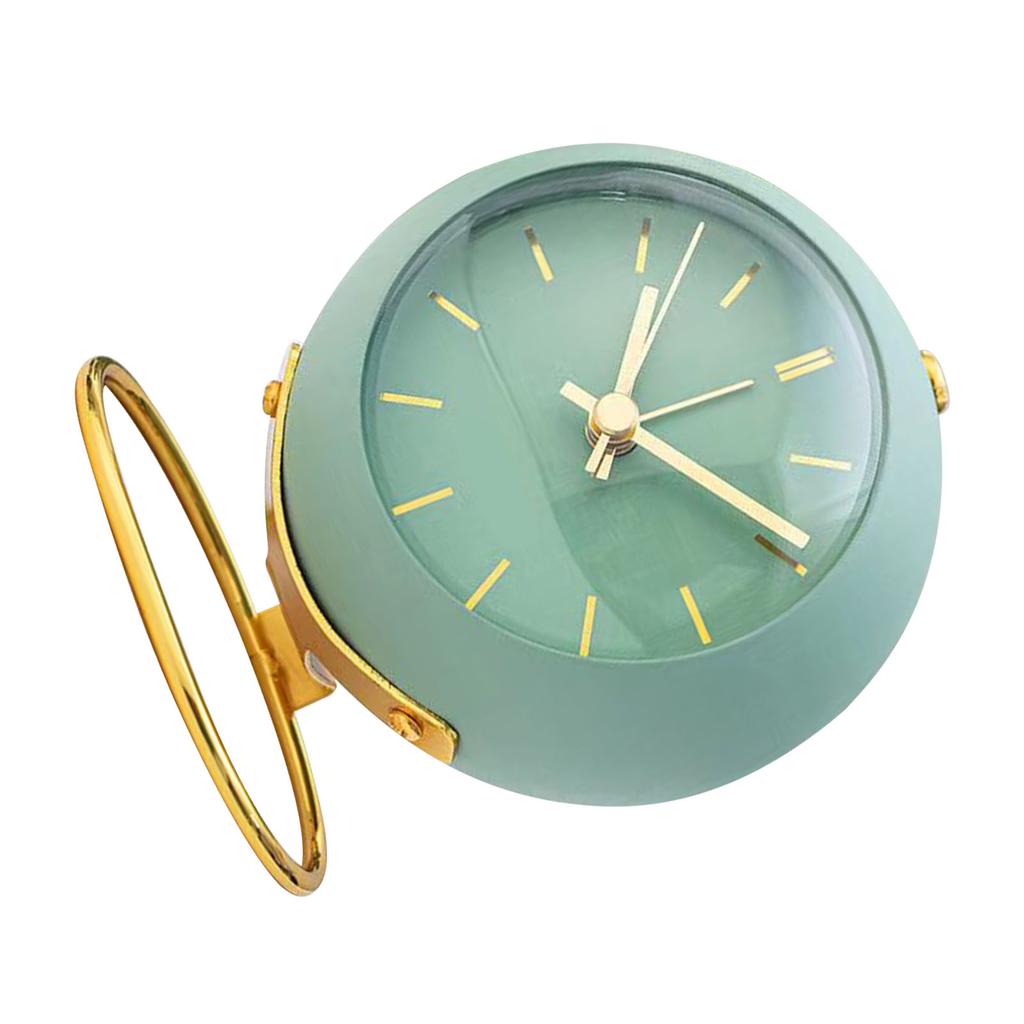 Tischwecker Studentenwohnheim Mini-Wecker Ornamente Einfache Metall-Tischuhr Grün