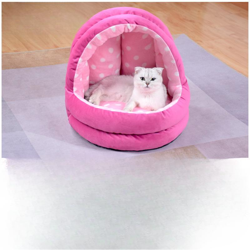 

Осенне-зимняя собачья будка Four Seasons Cartoon Animal Cat Nest Полузакрытое гнездо для домашних животных Съемное и моющееся гнездо для кошек Товары для домашних животных S 38*38*34cm