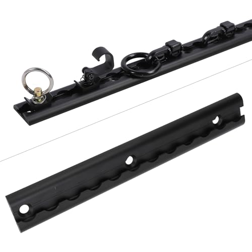 EBTOOLS L-Track Rails with Drilled Holes for Load Securing, Aluminum Airline Rails for Truck Beds (30mm), Black
