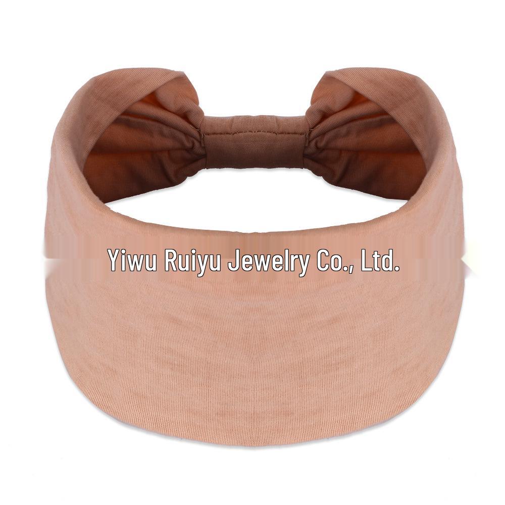 Cross-Border Women's Wide Cotton Elastic Sports Headband