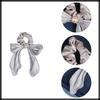 White Fang Ribbon Scrunchie Hair Tie Hair Accessory with Cute and Stylish for AZ569 Pearls, Women, (Beige)