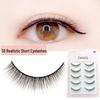 Camido Natural 3D Fox Style False Eyelashes, 5 Pairs, Supports Double Eyelids.