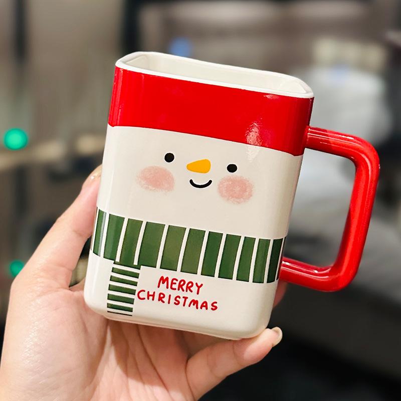 Santa Claus Ceramic Mug Cute Snowman Coffee Water Cup Creative Gift Drinking Water Cup