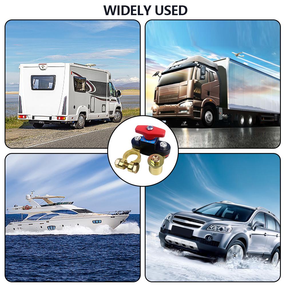 12V Car Battery Disconnect Switch, Copper Power Cut-Off, Anti-Leakage Isolator rv battery disconnect switch with Digital Display