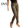 Casual Women Pants Cargo Pure Color Mid-rise Button Zipper Closure Trousers Multi Pockets Design Elastic Cuffs Long Comfortable