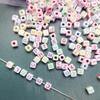 1000pcs Colorful Cube Acrylic Beads Alphabet Letters Square Loose Spacer Beads for Jewelry Making Diy Bracelet Accessories