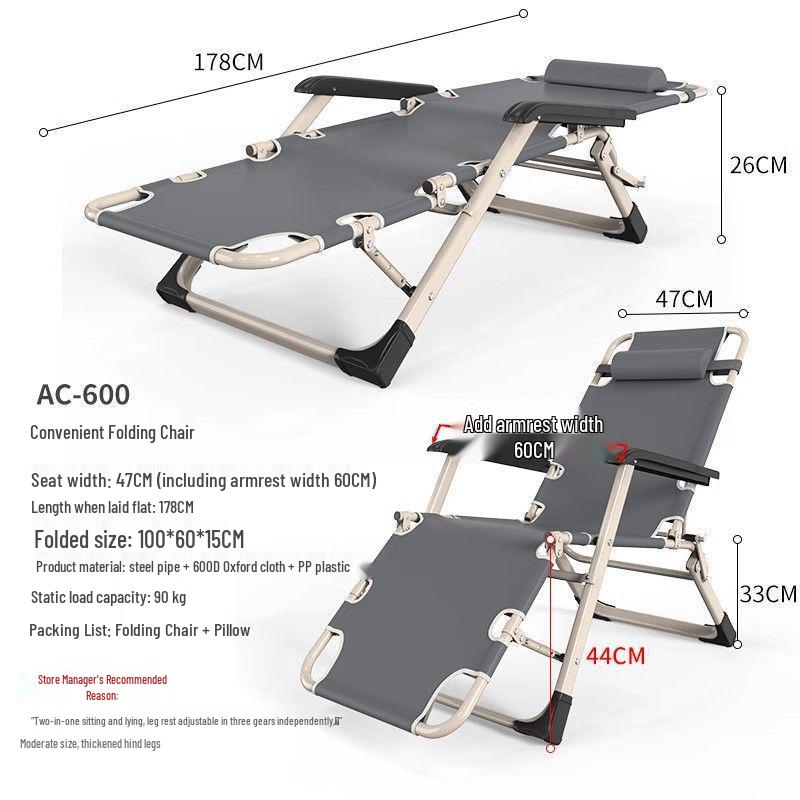 Foldable Lounge Chair - Nap Sofa Bed & Portable Lazy Backrest
