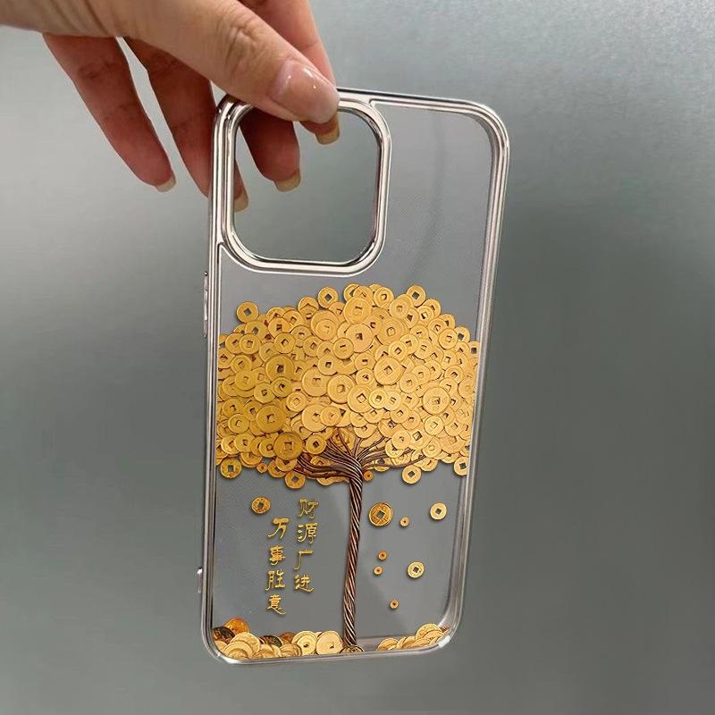 

Money Tree for IPhone16promax Mobile Phone Case for Apple 15pro New Year 14plus Lucky 11 Festive X For iPhone 17PROMAX