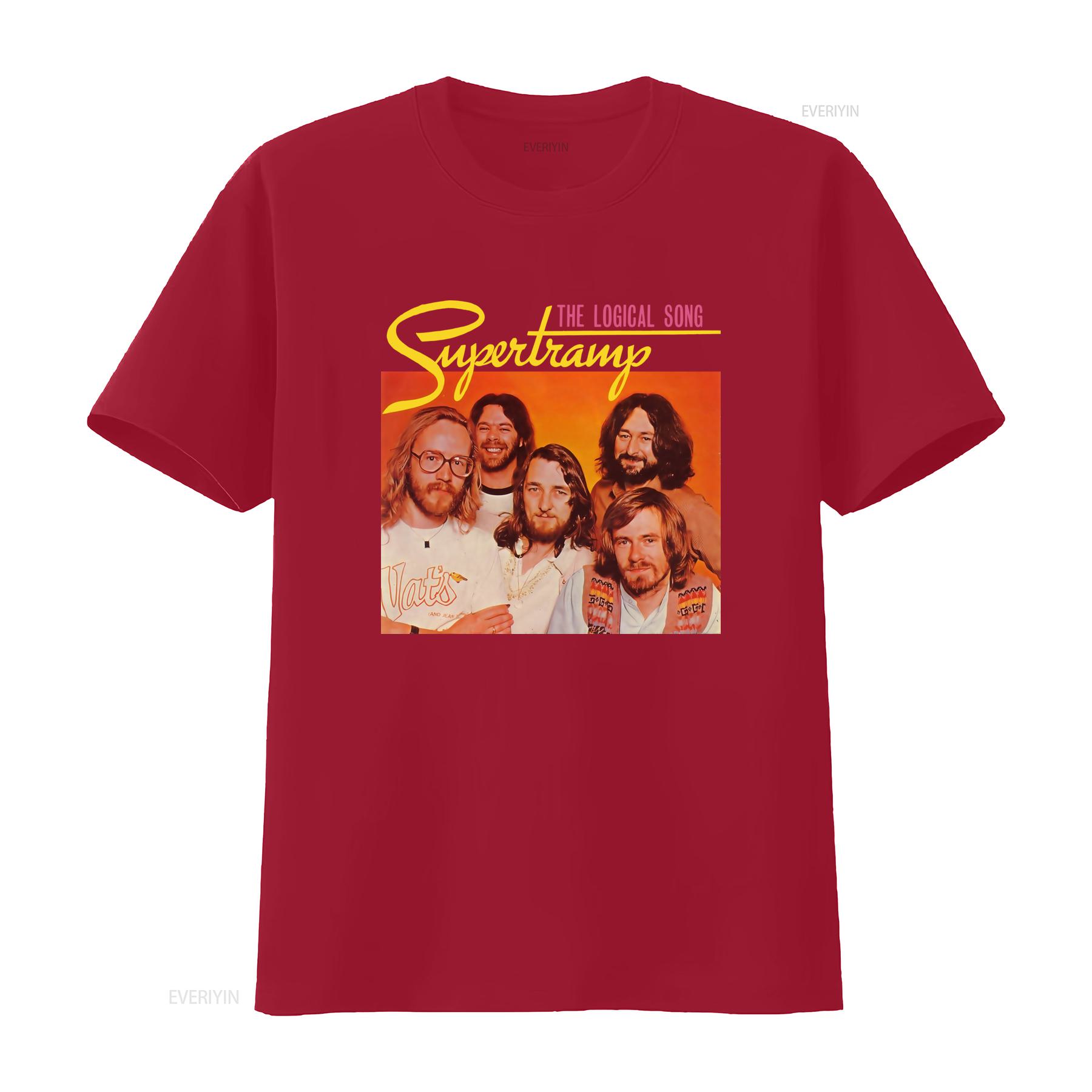 

SUPERTRAMP THE LOGICAL SONG Band T Shirt for Black S 5XL OM102 vintage Washed Stretched Casual Soft streetwear graphic homme S