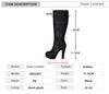 Fashion Fashion Slim Knee High Boots Round Toe Zipper Women Shoes Super High Thick Heel Boots Womens Platform Heels Lady Footwear
