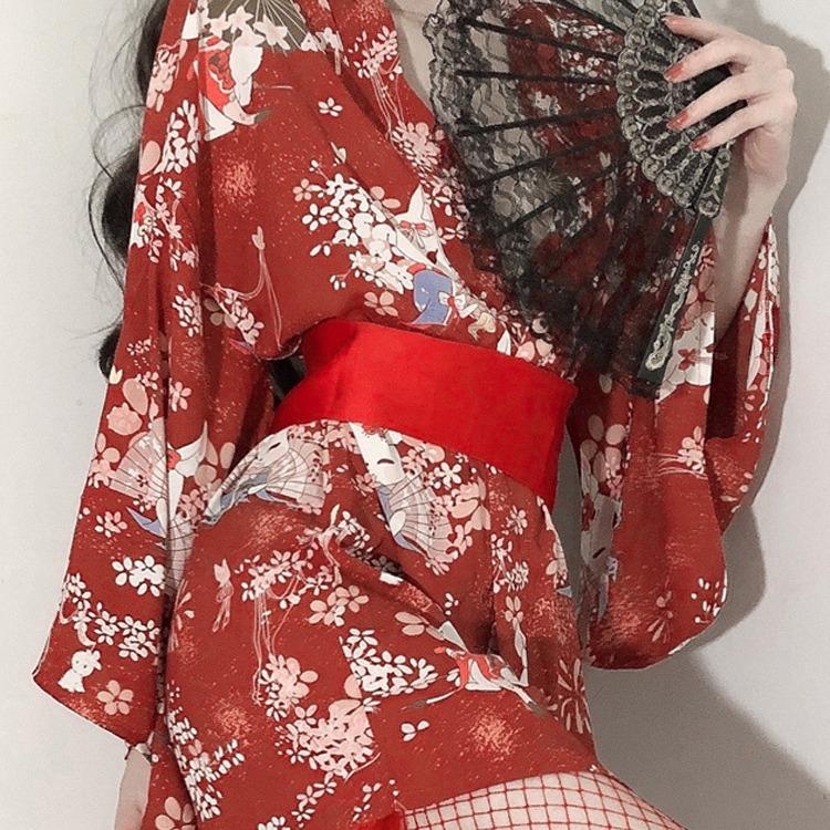 Sex Underwear Sexy Deep V Seduction Japanese Printed Thin Bed Set Uniform