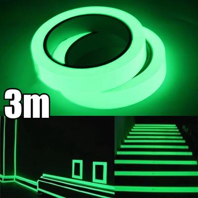 3 Meter pro Rolle Halloween-Dekorationen Im Dunkeln leuchtendes Klebeband Treppenhaus-Brandwarnband Bühnengrünes Antikollisions-Im Dunkeln leuchtendes Klebeband