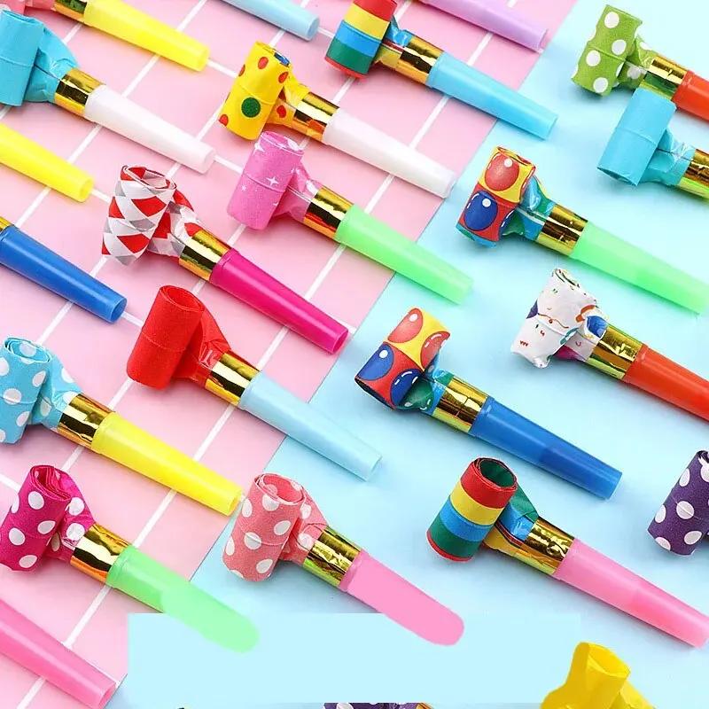 Colorful Whistles Toy Funny Toy Children Blowing Dragon Whistle Blow Roll Toys Baby Party Games Birthday Gifts Toddler Toy