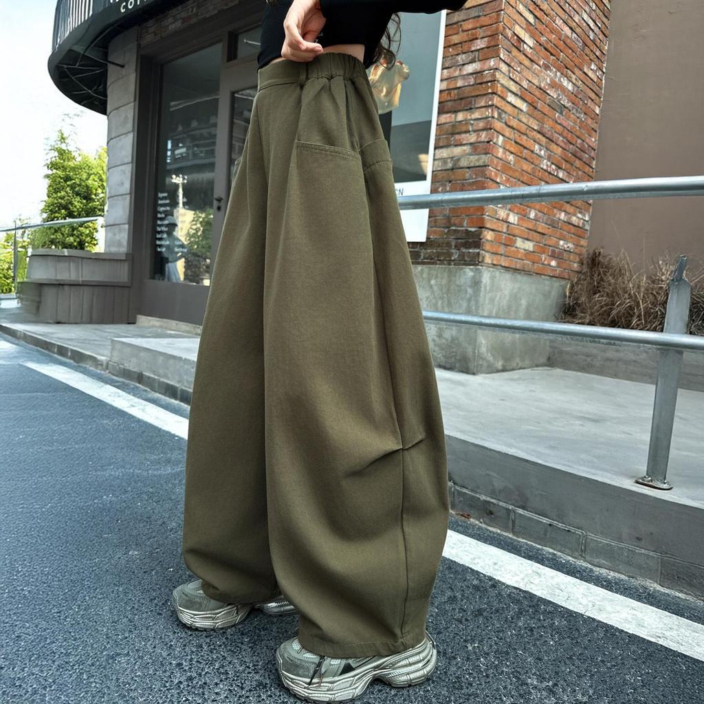 2025 Trendy Korean Style Harem Pants for Girls, Ages 12+ - Spring/Autumn Fashion for Middle School