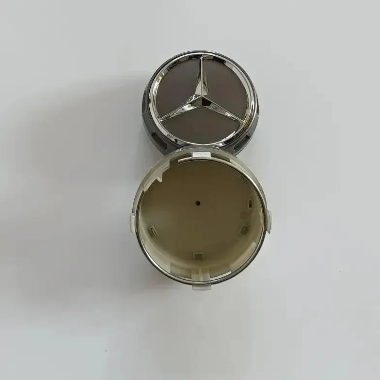lmjp5 4pcs 75mm Black Grey Raised Car Styling Wheel Center Cap Hub Covers Badge Mercedes Benz AMG A0004000900 Car Accessories