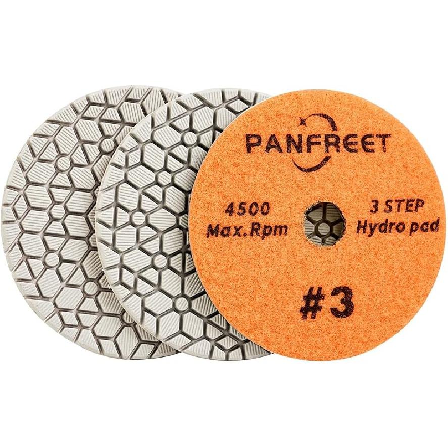 3 Step Diamond Polishing Pads 4-inch Wet for Granite Marble Quartz Concrete