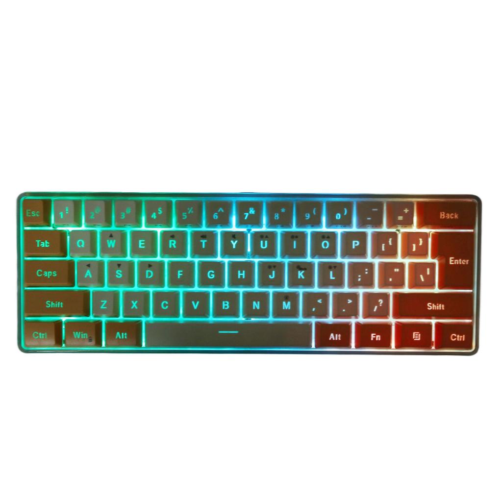 Gaming Keyboard USB 61 Keys Contrast Color RGB Light Key Line Separation Mechanical Wired Keyboard for Games