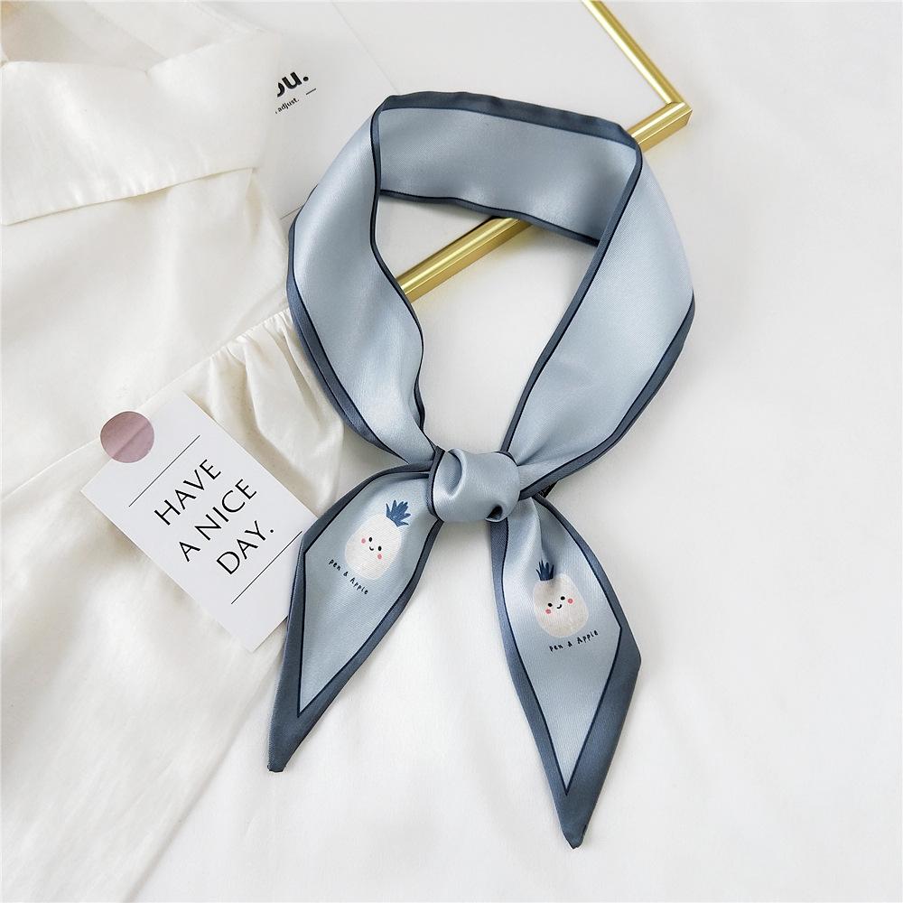 Decorative Simple Texture Silk Scarf Women'S New Style Spring And Autumn Summer Fashion Versatile Headscarf Work Scarf