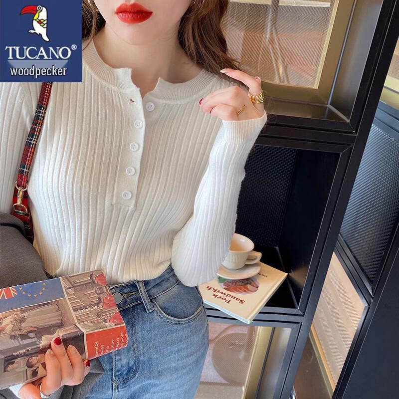 Tucano Women's Solid Color Crewneck Knitted Pullover Sweater