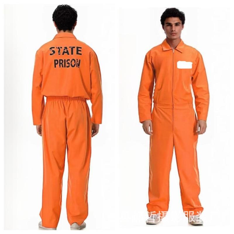 Halloween cos prisoner costume play uniform prisoner uniform prison uniform prisoner suit orange one-piece prisoner suit