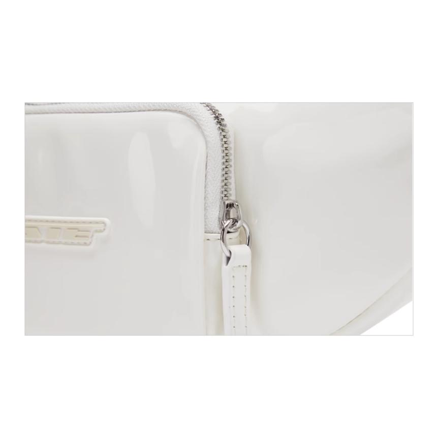 Lacoste Logo Adjustable Shoulder Strap PU Saddle Bag Unisex Shoulder Bag Cream-White NU4302ID-151029