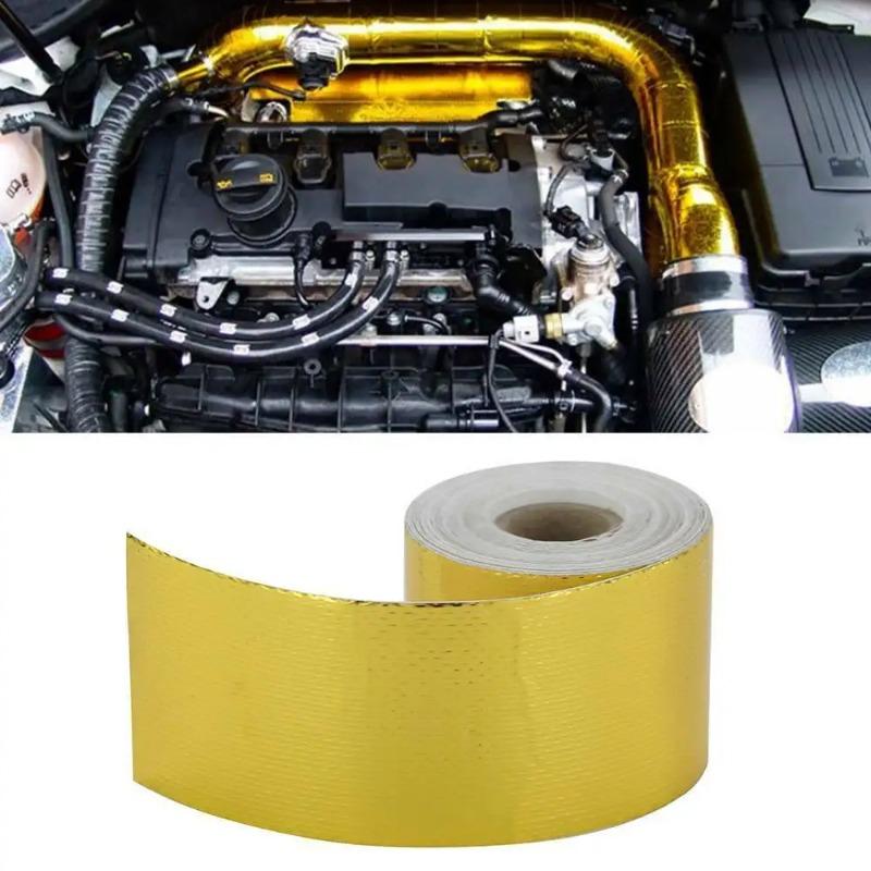 Reflektierendes Selbstklebeband Gold Silber Hochtemperatur Hitzeschild Wickelband Bandage 50mm X 10M Rolle Universell