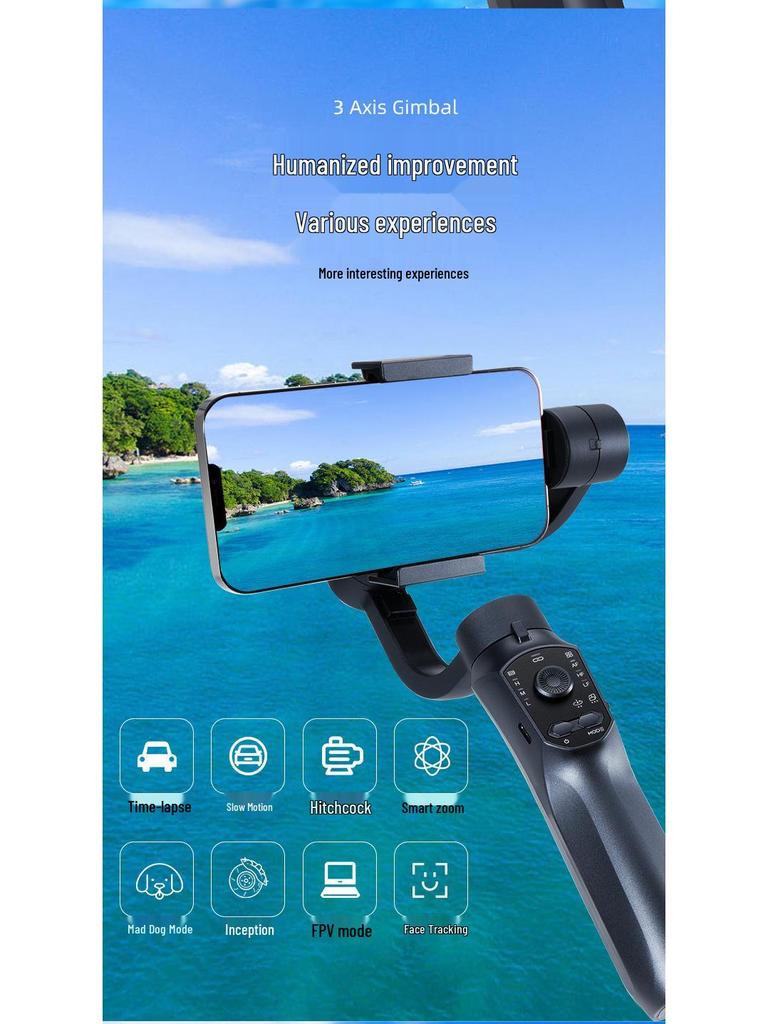 F10 PRO Handheld Gimbal Stabilizer for Mobile Phones – Anti-Shake, Three-Axis for Smooth Live Streaming and Vlogging.