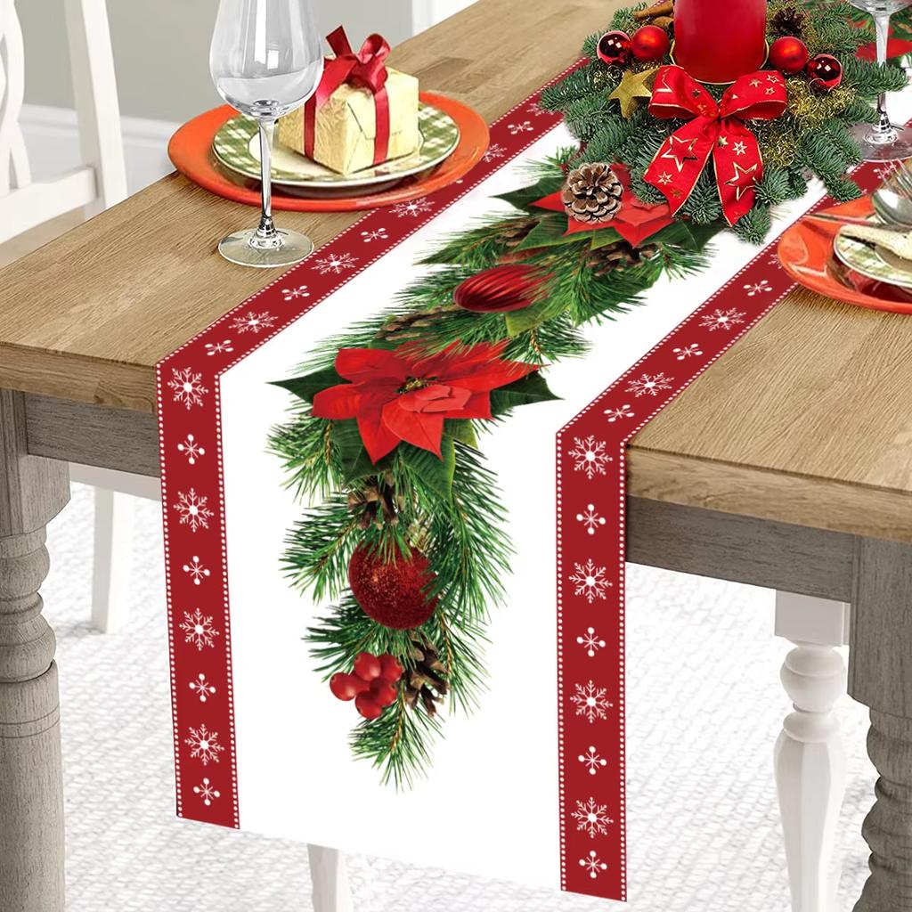 Juldekorationer För Hemmet Julbordslöpare 2025 Julbordsflagga Överdrag Navidad Noel Gåva Nyårsduk