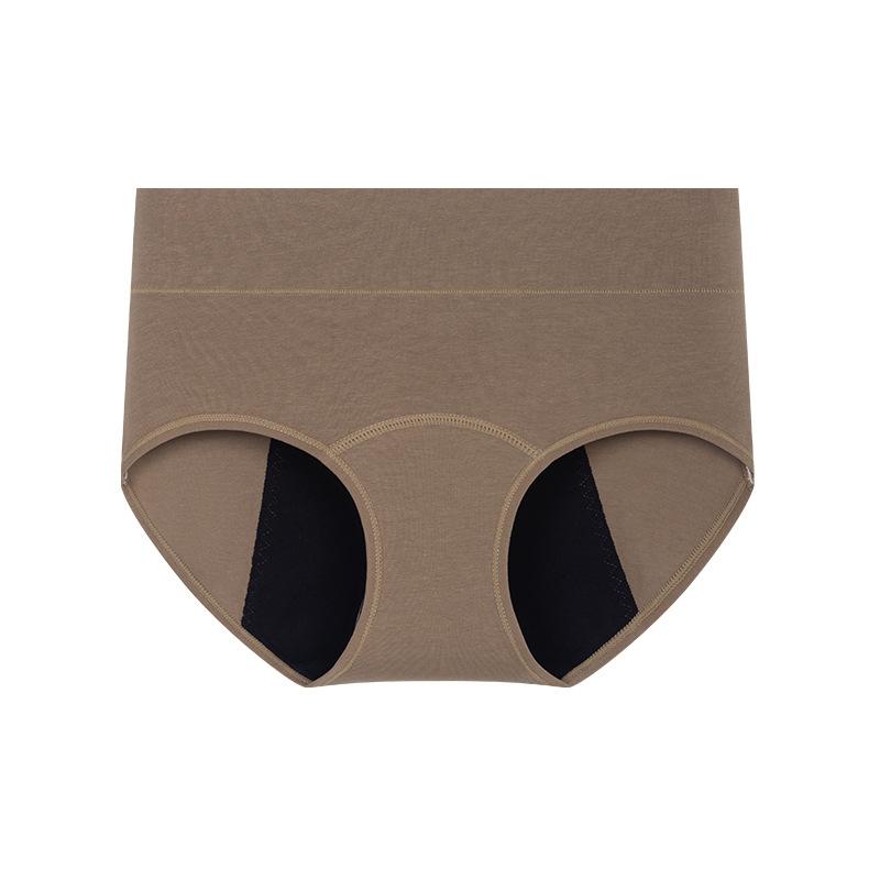 

Women Spring and Autumn Cotton High Waist Anti Side Leakage Physiological Underwear XXL коричневый