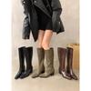 High-heeled French Black Skinny Long Knight Boots Women's Shoes 2025 New Autumn and Winter Temperament Pointed Retro Boots