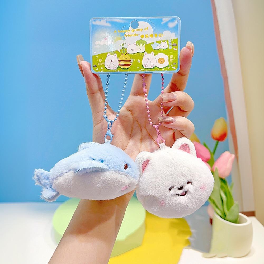 Plushies Stuffed Animal Doll Keychain Cartoon Squeaky White Dog Pendant  Bag Pendant