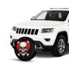 Skull Print Car Spare Tire Protection Cover, 1pc, Polyester, Universally Fits 14-17 Inch Tires, For Jeep, Trailer, RV, SUV, Truc