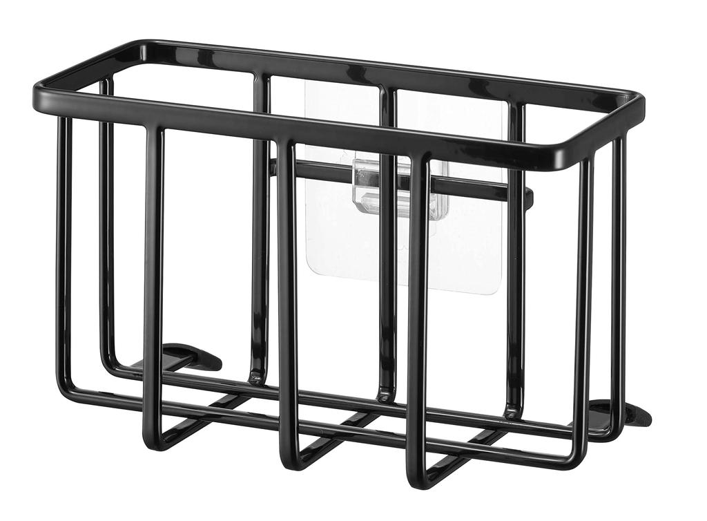 Yamazaki Jitsugyo 6916 Film Hook Storage Rack S Black x x H10cm Hook Not Tower Kitchen Utensils Collective Storage Sponge Holder 6916 Approx. W15.5